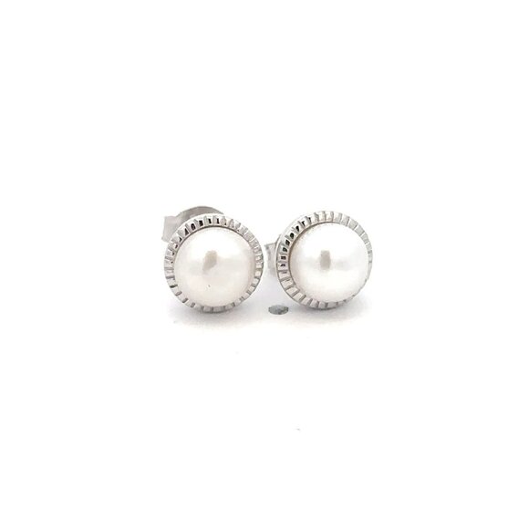 Unbranded Jewelry - 925 Sterling Silver Stud Earrings Freshwater Pearl